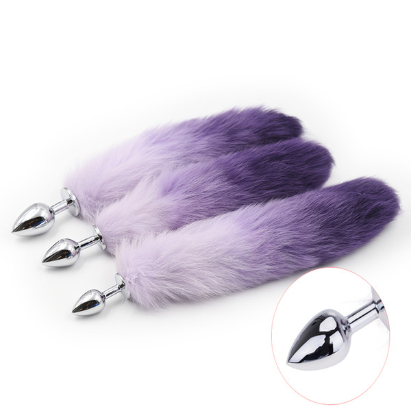 Stainless Steel Anal Plug Metal Anal Sex Toy with Fox Tail Unisex Dog Tail Butt Plug BDSM Flirt Anus Plug For Women Adult Games