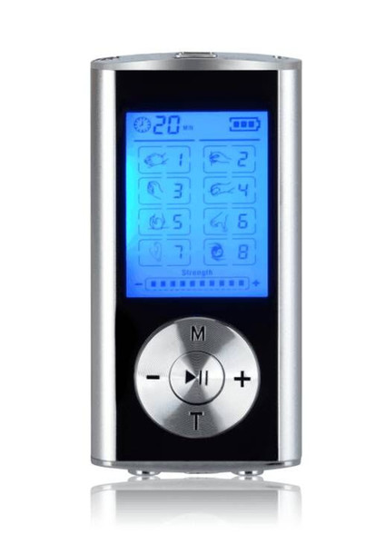 8 Mode TENS Unit Mini Digital Electronic Pulse Massager Muscle Full Body Acupuncture Magnetic Therapy Tens Massage Silver Blue by DHL