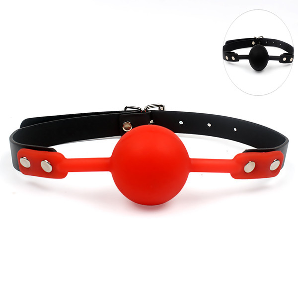 Adult Games Mouth Gag Silicone Ball Oral Fixation PU Leather Band Bondage Restraints 2 Colors Sex Toys for Couples