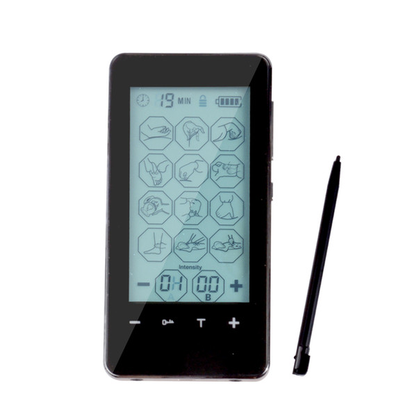 Touch Screen smart TENS Unit Electronic Pulse Massager Electrode Therapy device , 12 12 Modes