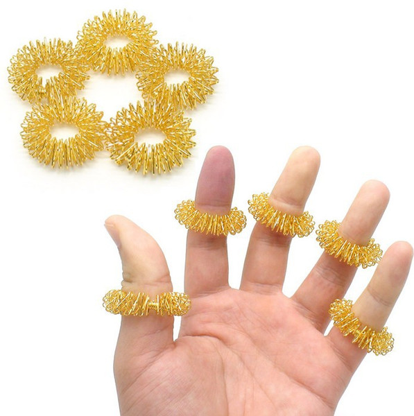 Christmas gift! Gold/silver Btime Hot Sale Finger Massage Ring Acupuncture Ring Health Care Body Massager 30pcs/