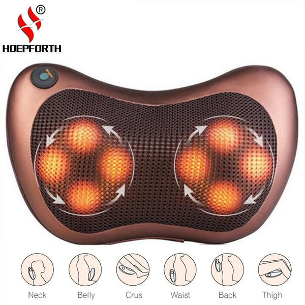 Pillow 8 Balls Deep-Kneading Back Massage Electric Neck Relaxation Pillow Massage Devices Cushion with Heat Car Home