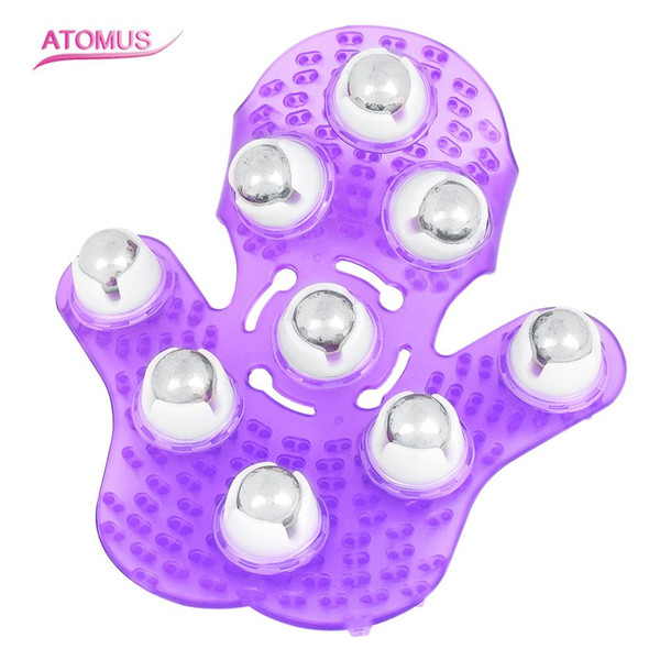 Palm Shaped Massage Glove Body Massager with 9 360-degree-roller Metal Roller Ball Beauty Body Care Anti Cellulite Health Care Massage Relax