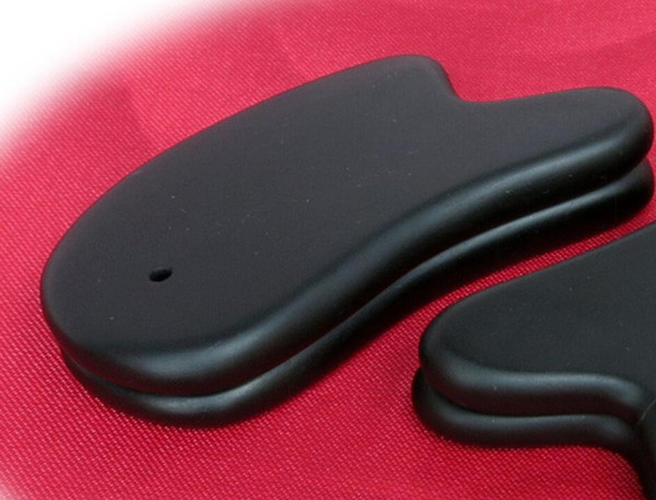 small size High quality! Wholesale Traditional Acupuncture Massage Tool Guasha Board Natural Black Bian-stone 24pcs/lot