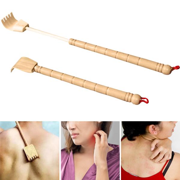 Bamboo Telescopic Back Scratcher Extendable Wooden Back Itching Anti Itch Self Massager Claw Extender Flexible