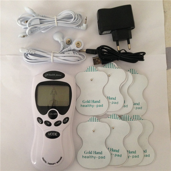 Dual Output 2 in 8 EMS Tens Therapy Machine Unit Body Slimming Massager Pulse Massage Electric Muscle Stimulator health care