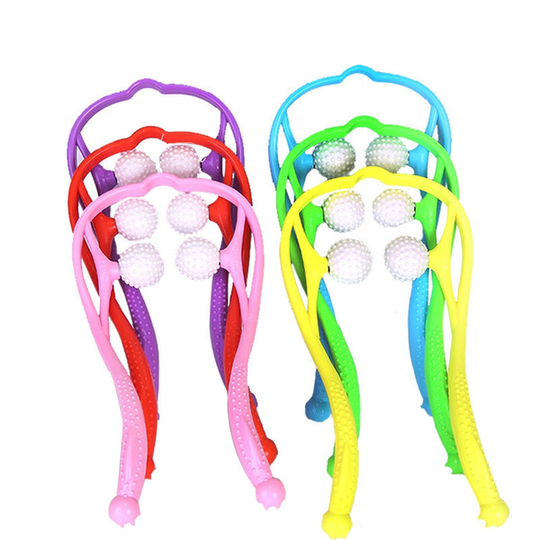 Neck Shoulder Massager Roller Ball Self-massage Tool Back Pain Relief Relax Plastic Hand-held Remote Control Comfortable