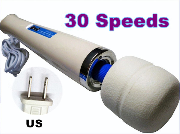 30 Speeds Massager Magic Wand Hitachi Motor Head Neck Full Body Vibrator free shipping