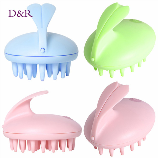 Electric Cute Rabbit Head Massager Magic Shampoo Massage Comb Bath Massage Brush Scalp Massager Head Hair Care Vibrating Brush