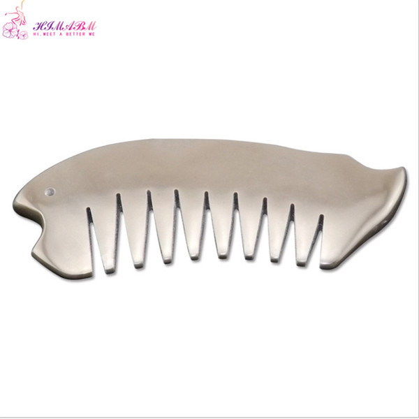 HIMABM 1 Pcs Natural Stone Needle Guasha Gua Sha Board Comb Shape Massage Hand Massager Relaxation Comb Health Care Healthy Beauty Tool
