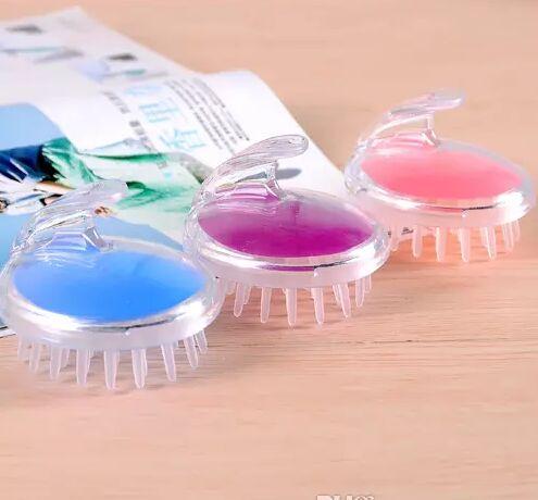 Round the silicone head massager to wash brush massage scalp itching bath germinal plastic head meridian comb