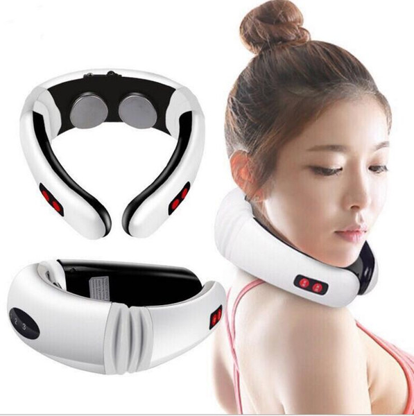 Home Electric Pulse Back Neck Massager Vertebra Treatment Instrument Therapy Vibration Pillow Relax Massage Health Care Relaxtion Tool