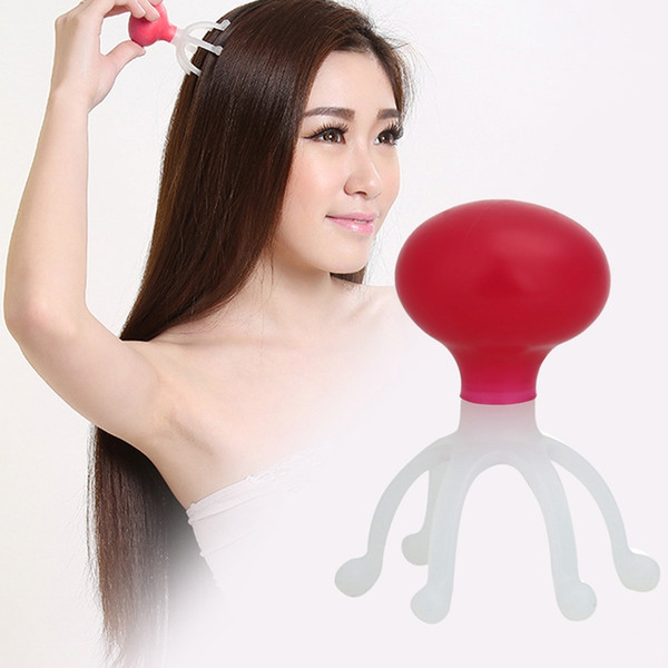 Beauty & Health Care Massage & Relaxation Handheld Octopus Shape Scalp Head Massager Stress Pain Relief Tool (Pink)