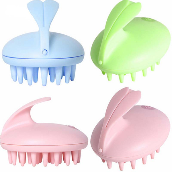 Electric Cute Rabbit Head Massager Magic Shampoo Massage Comb Bath Massage Brush Scalp Massager Head Hair Care Vibrating Brush