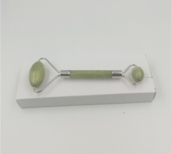 Natural Grade A Jade Roller Face Slimming Massager stones for skin Rejuvenates Face and Neck Antiaging Glue metal Jade therapy JD001