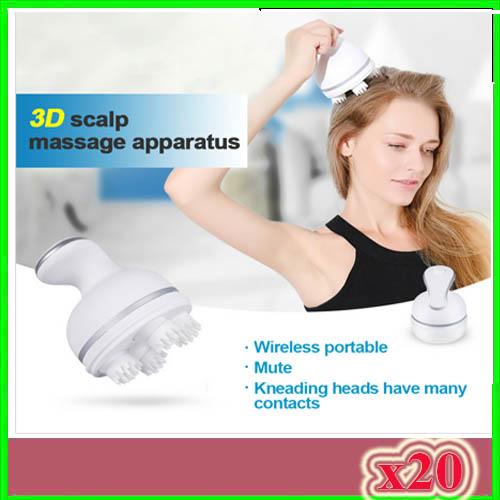 Electric Scalp Massager 3D Head Massage Claw Head Muscle Relax Health Care USB Charging 20pcs ZY-3D-1