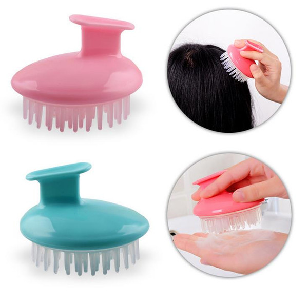 Hot Selling New Super Professional Silicone Shampoo Scalp Shower Body Washing Hair Massage Brush Comb Purple and Blue Colors