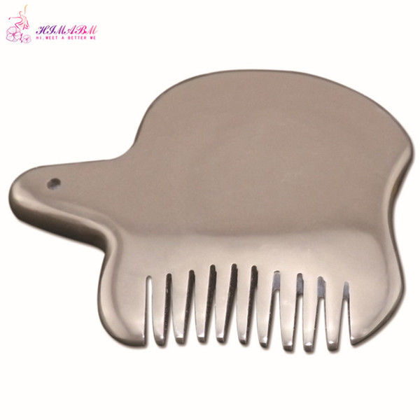 HIMABM 1 Pcs Bian Stone Head Massager Comb Health Care Guasha Comb Hair Care Blood Circulation