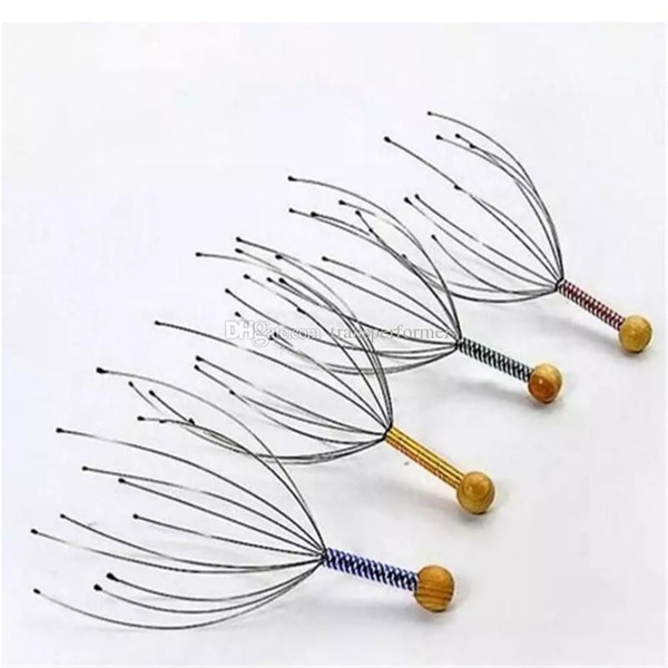 Pro Head Neck Scalp Relax Massager Stainless Steel Head Massage Octopus Equipment Stress Release Tool 500pcs a17-a24