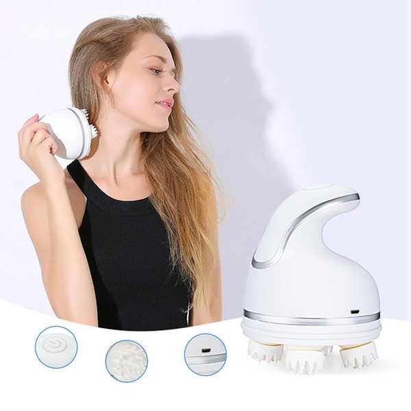 Rechargeable 3D Vibration Wave Rolling Wheel Eye Multi Acupoint Head Massager Electric Magic Head Massager Shampoo Massager AB