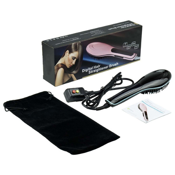 Fast Hair Straightening Irons Comb LCD Display Electric Straight NASV Beautiful star Straightener flat Iron Brush HQT-906 US/AU/EU/UK Plug