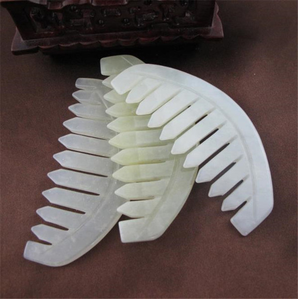 Natural Jade Massage Hairbrush Comb Head Massager Combing meridians hair protection prevent trichomadesis