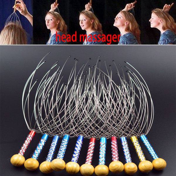 Stainless Steel Head Massager Claw Octopus Hand Massage Head Neck Scalp Massager Germinal Scalp Hair Care Massage Mix Color WX-C47