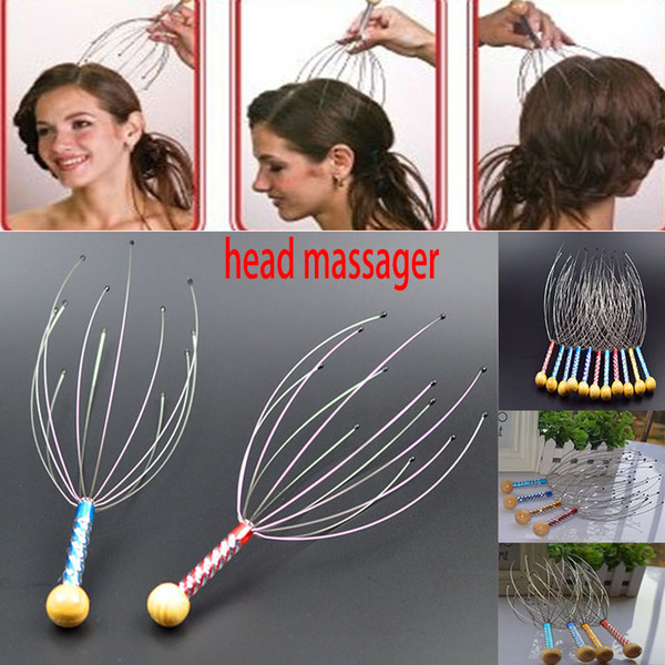 New Style Head Massager Claw Octopus Hand Massage Head Neck Scalp Massager Stainless Steel Germinal Scalp Hair Care Massage WX-C47