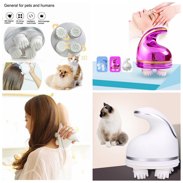 Pet Dog Massager Cervical Vertebra Massagers Men Women USB Rotary Kneading Relax 3D Scalp head Automatic Machine AAA2256