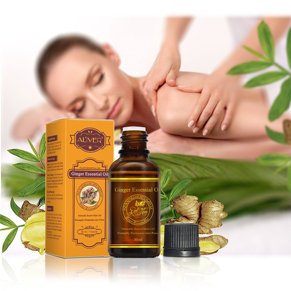 Ginger Esssential Oil Massage Oils Pure Natural Base Body Hair Skin Care Anti-Fatigue Relaxing Slimming Incense Foot Bath Spa 30ml