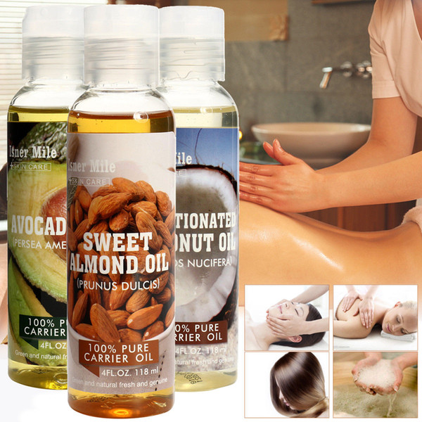 Almond Coconut Castor Avocado Grape Seed Massage Oils Spa Pure Natural Base Esssential Oil Body Hair Skin Care Aromathera Cold Pressed 118ML