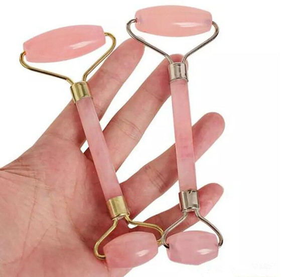 new arrival pink quartz Facial Relaxation Slimming Tool/rose quartz Roller Massager For Face jade massage stone