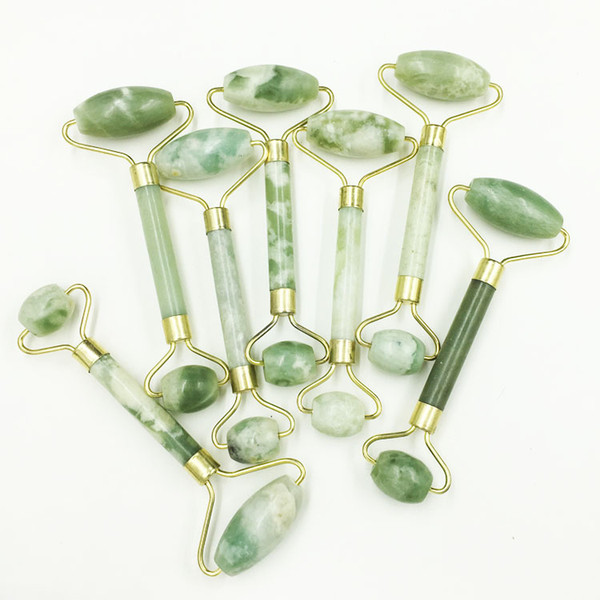 Natural Jade Roller Massager Massage the Face Natural Jade Face Lift Massage Jade Beauty Roller epacket