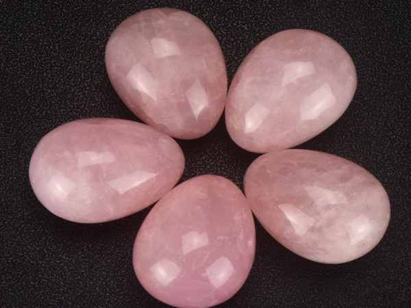 1pcs/lot Free Shipping Undrilled Natural Rose Quartz Yoni egg Jade egg Pelvic Kegel Exercise Vaginal Tightening Sphere