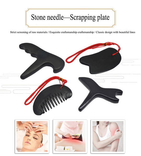 Hot massage stone Natural Bian Stone Needle Guasha Massage Scrape SPA Therapy For Back Acupuncture Foot Gua Sha Massager Scraping Board Comb