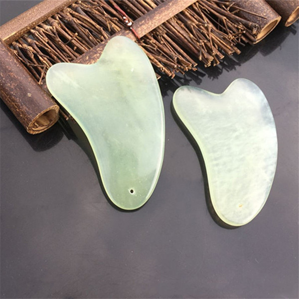 High quality Natural Jade Guasha Board Scraching Facial Eyes Scraping Gua Sha SPA Massage Tool Health Care Beauty Acupoints Plate Massager