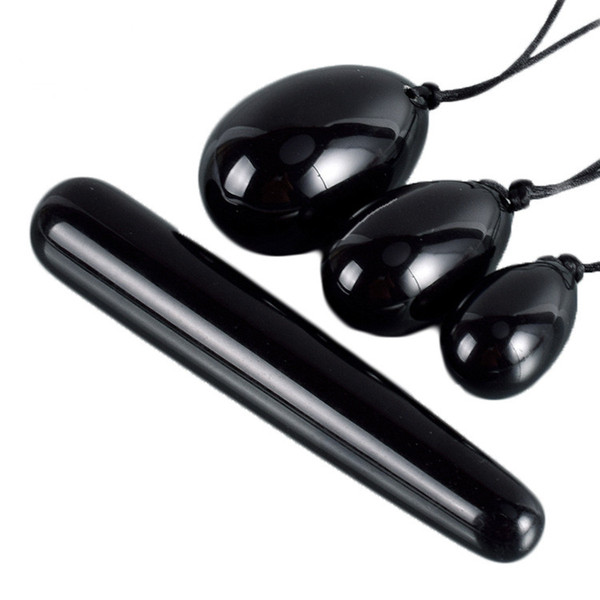 NEW Obsidian Black Massage Stone Beautiful Health Shaping Stone Natural Egg Shape Craft Gem for Women