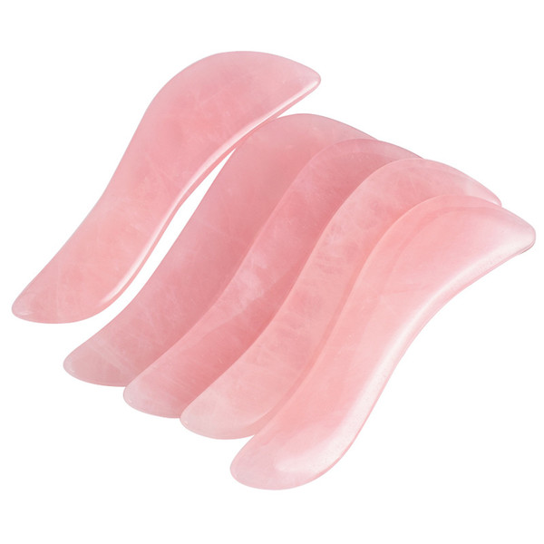 Natural Rose Quartz Jade Guasha Board Massage Tool SPA Acupuncture Scraper Stone Facial Anti-wrinkle Treatment Body Health Care