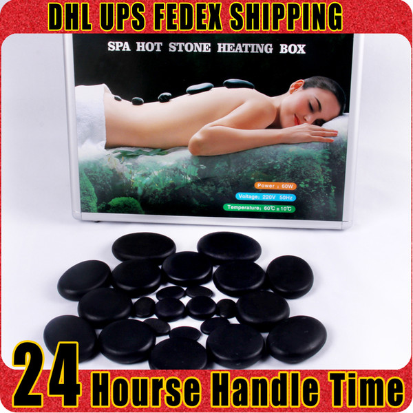 Suitcase 28pcs Massage Stones Hot Stone Therapy Detox Release Toxins Eliminate Fatigue Pain for Body Sculpturing