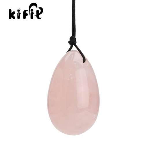 KIFIT Rose Quartz Crystal Yoni Egg Shape Natural Healing Kegel Exercis Stone Massage Health Care Tool for Women