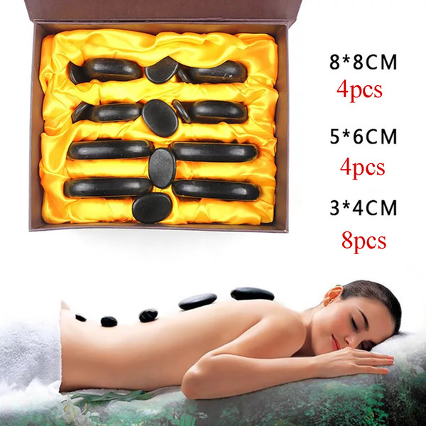 16pcs Hot Massage Stones Massage Natural Energy Massage Stone Hot Spa Rock Basalt Stone Body Soul Relax