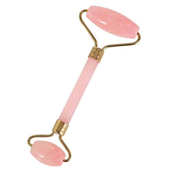 Tamax JD003 Practicaln Women pink Facial Relaxation Slimming Tool Quartz Jade Roller Massager Face Body Head Neck Foot Massage welded metal