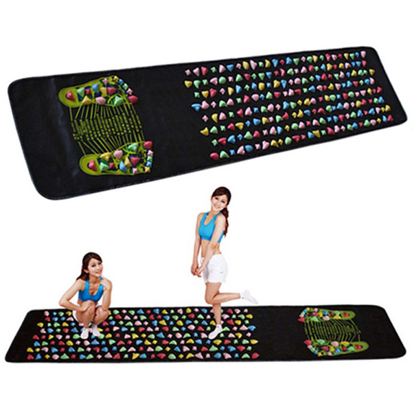 Massage Stones Cushion Plastic Walk Stone Pad Square Healthy Foot Care Massager Mat Acupoint Massage Yoga Mat 175*35cm 0602052