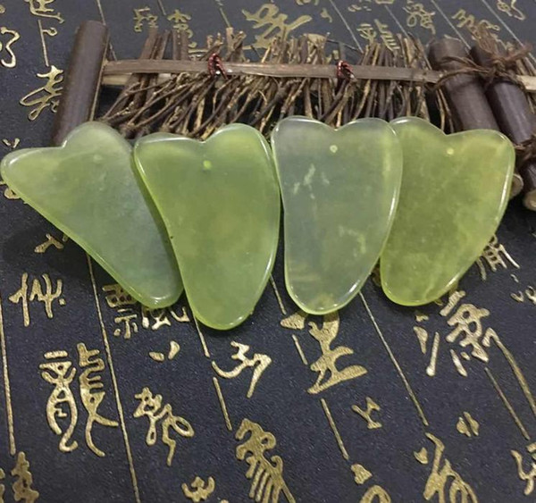 Natural Gua Sha Board Green Jade Stone Guasha Cure Acupuncture Massage Tool Body Face Relaxation Beauty Health Care Tool