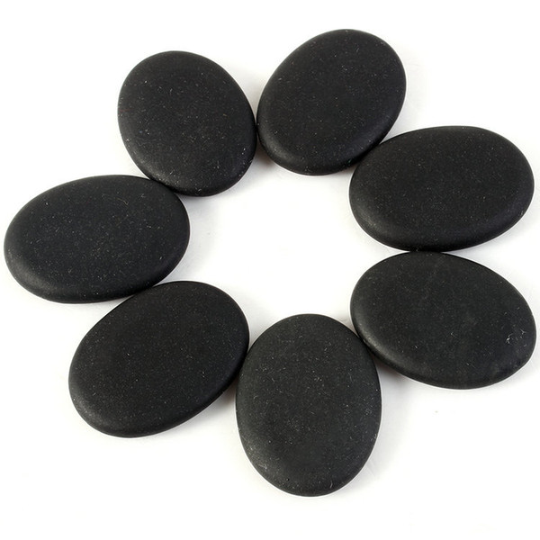 7pcs/ Lot Black Hot Spa Rock Basalt Energy Toe Face Oval Stones Massage Lava Natural Stone Set Health Care Relaxation