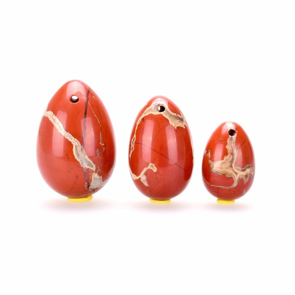 3 pcs Natural Red Jasper Egg Massage Stone Jade Eggs for Women Exercise Narrowing Vaginal Muscle Wa Ball