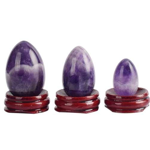 Undrilled Natural Amethyst Yoni Egg Pelvic Kegel Exercise Jade Egg Tightening Vaginal Muscle crystal ball massage stone