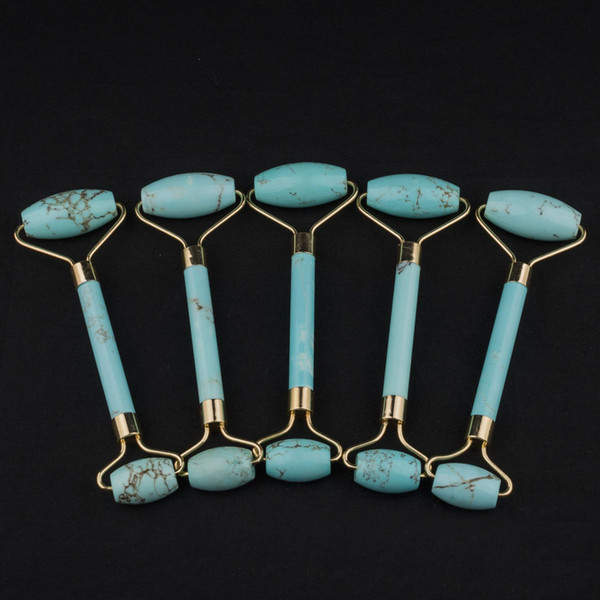 Wholesale Turquoise Facial Relaxation Slimming Tool/Face massage Roller Massager For Face jade massage stone