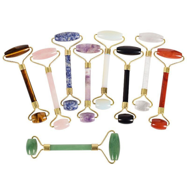 Wholesale Natural Stone Facial Massage Roller Practical Jade Face Anti Wrinkle Body Head Portable Beauty Health Care Tools