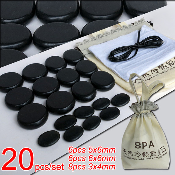 New! 20pcs/set Hot stone SE pendant set Beauty Salon SPA with heater bag